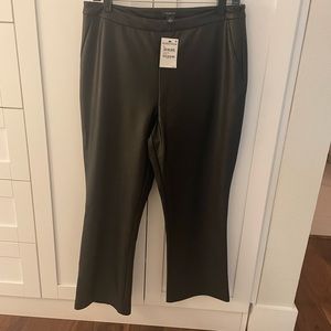 Halogen faux leather crop flare pants